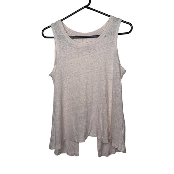 Dakini 100% Linen Light Pink Summer Tank Flows Loose Large Athleisure Top E - Picture 1 of 8